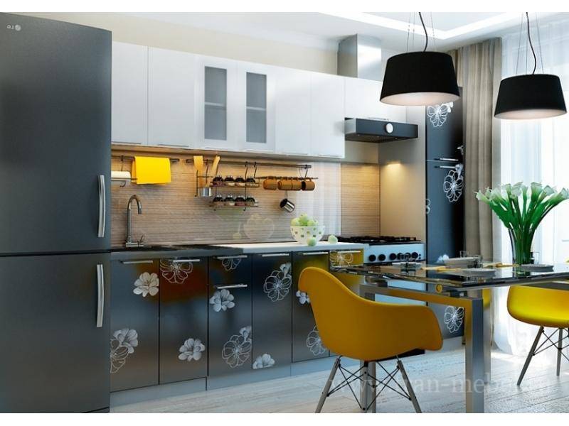 кухонная система с комбинированными глянцевыми фасадами из мдф грация в Нижневартовске