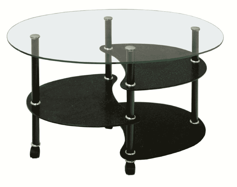 журнальный стеклянный стол рио черный камень в Нижневартовске