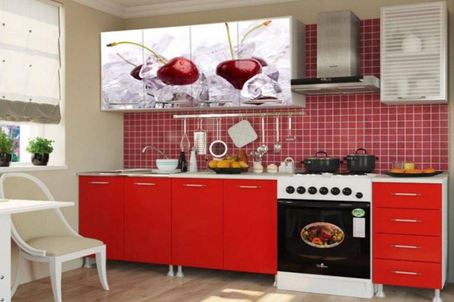 кухонный гарнитур с фотопечатью вишня 2 в Нижневартовске