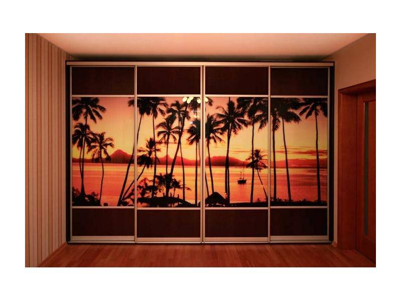 встроенный шкаф-купе с фотопечатью шк-3в в Нижневартовске