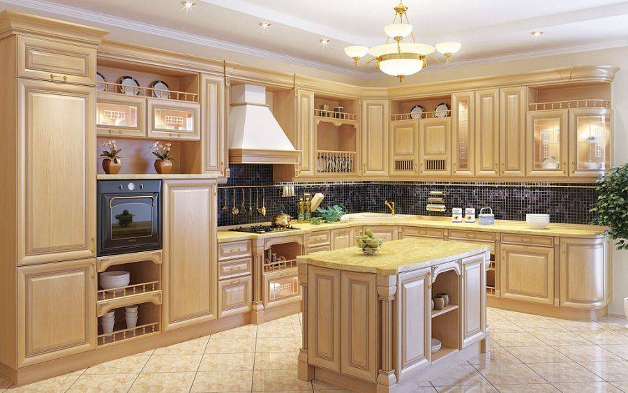 классическая кухня ника с островом в Нижневартовске