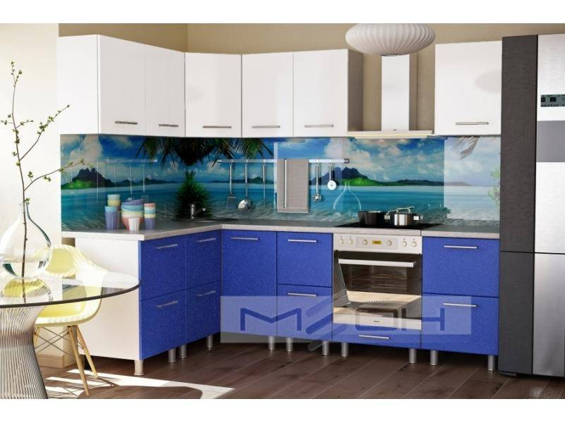 синяя угловая кухня №1 в Нижневартовске