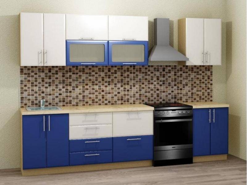 кухонный гарнитур прямой синий в Нижневартовске