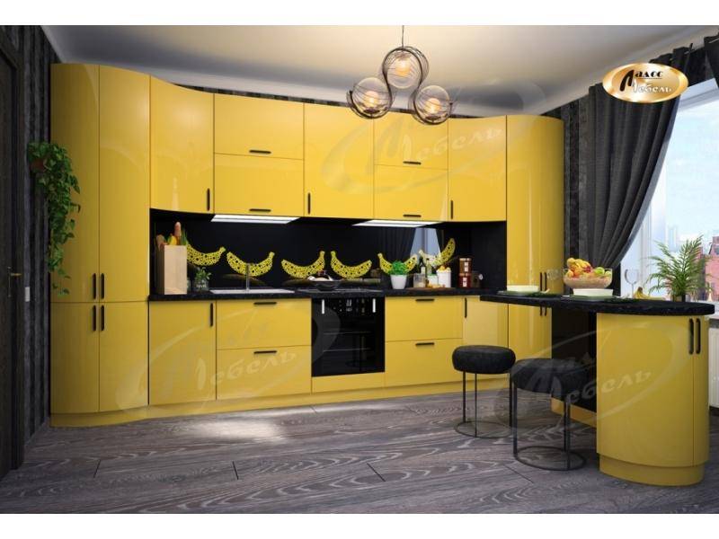 современная желтая кухня мегаполис в Нижневартовске