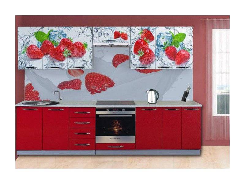 кухня с фотопечатью клубника в Нижневартовске