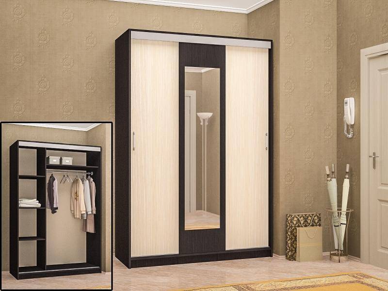шкаф-купе с зеркалом в прихожую крис в Нижневартовске