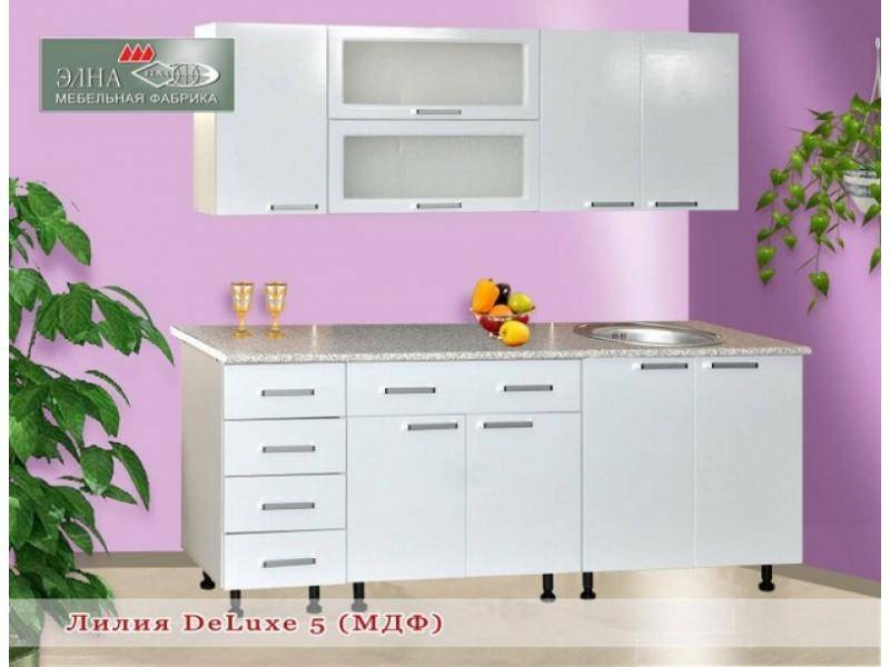 кухня прямая лилия deluxe 5 (мфд) в Нижневартовске
