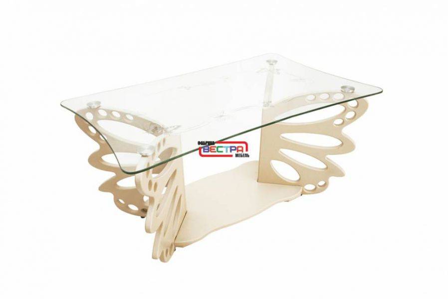 стол журнальный бабочка светлый в Нижневартовске