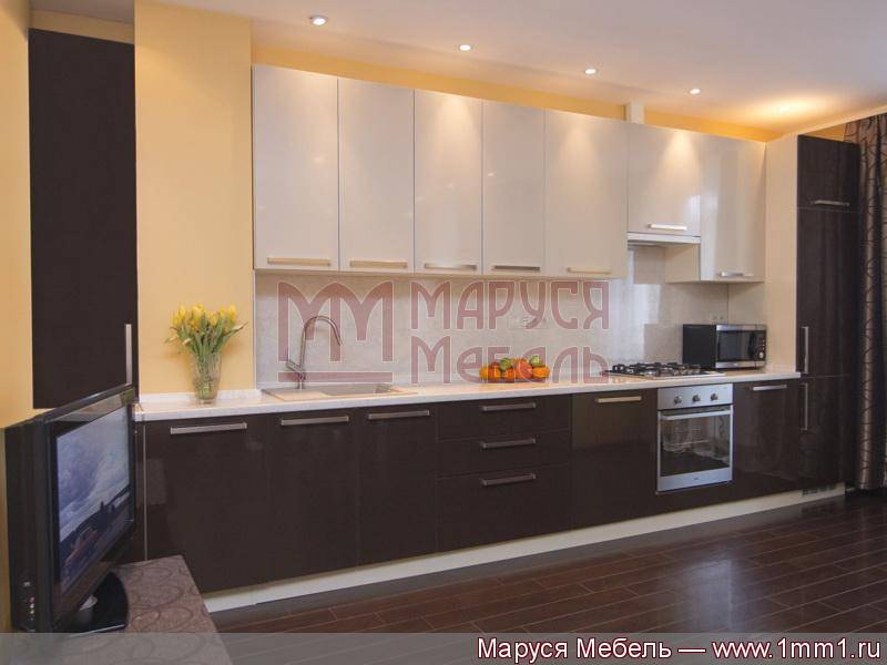 кухня прямая светло-темная пластик в Нижневартовске