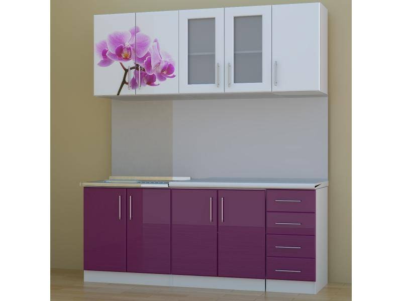 простая кухня с фотопечатью в Нижневартовске