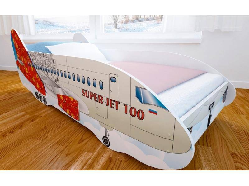 кровать детская с матовой фотопечатью самолет в Нижневартовске
