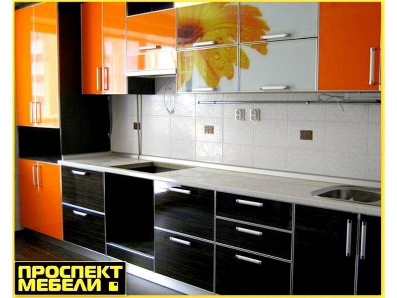 кухня прямая оранжевая в Нижневартовске