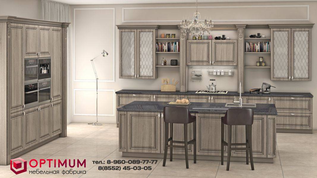 угловая кухня с островом палермо в Нижневартовске