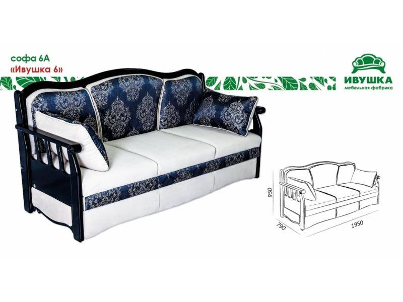 диван с резными ручками софа 6а ивушка 6 в Нижневартовске