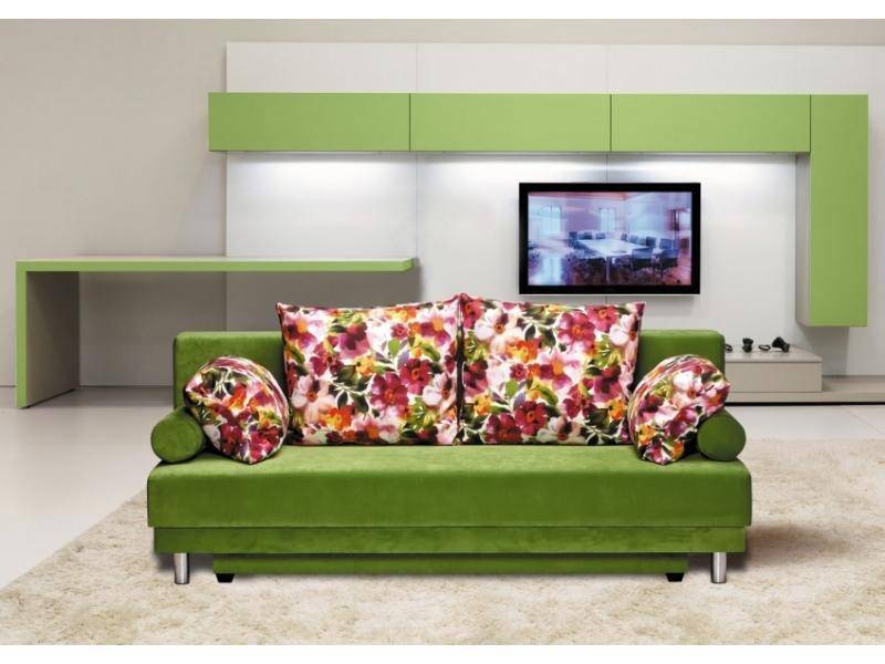 зеленый диван с цветными подушками милан в Нижневартовске