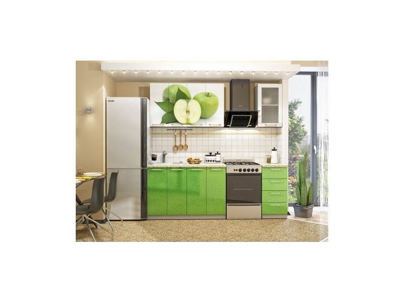 прямая кухня с фотопечатью яблоко в Нижневартовске