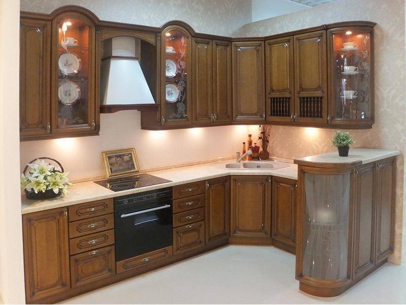 кухонный гарнитур бук цвет старый орех-патина черная в Нижневартовске