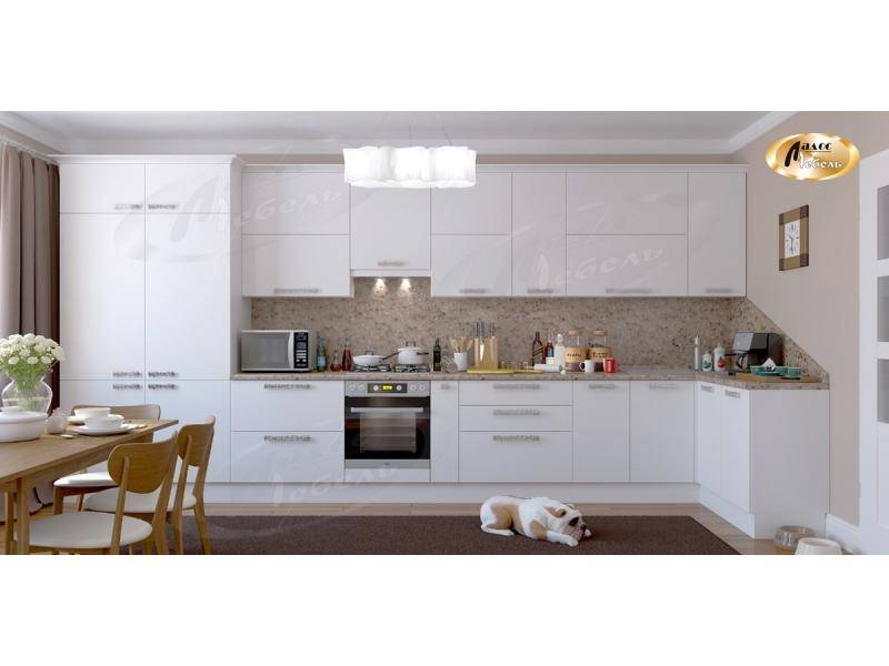 глянцевая белая кухня мегаполис в Нижневартовске