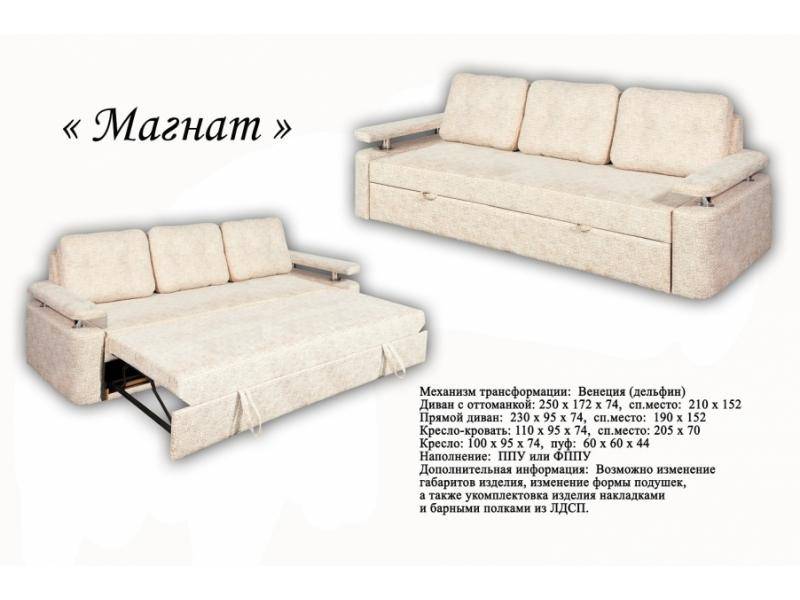 прямой диван магнат в Нижневартовске