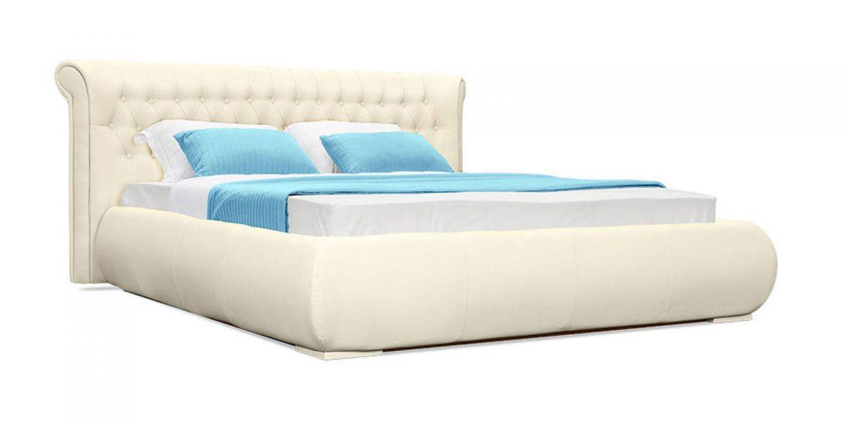 мягкая белая кровать 04 в Нижневартовске