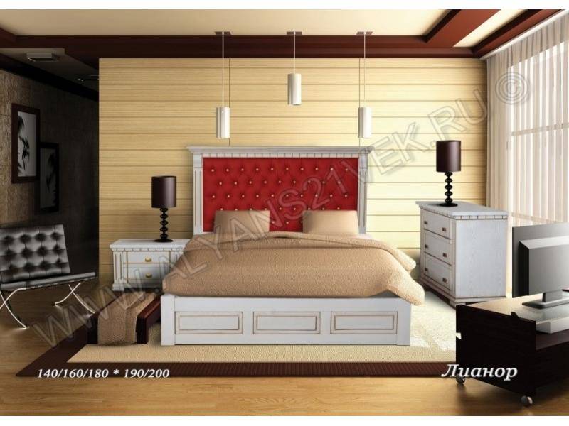 кровать лианор с кожанными вставками в Нижневартовске