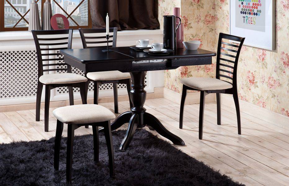 стол рондо-пр стулья и пуф агат в Нижневартовске