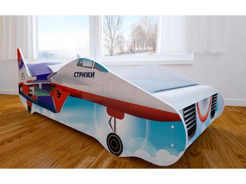 кровать детская с матовой фотопечатью истребитель в Нижневартовске