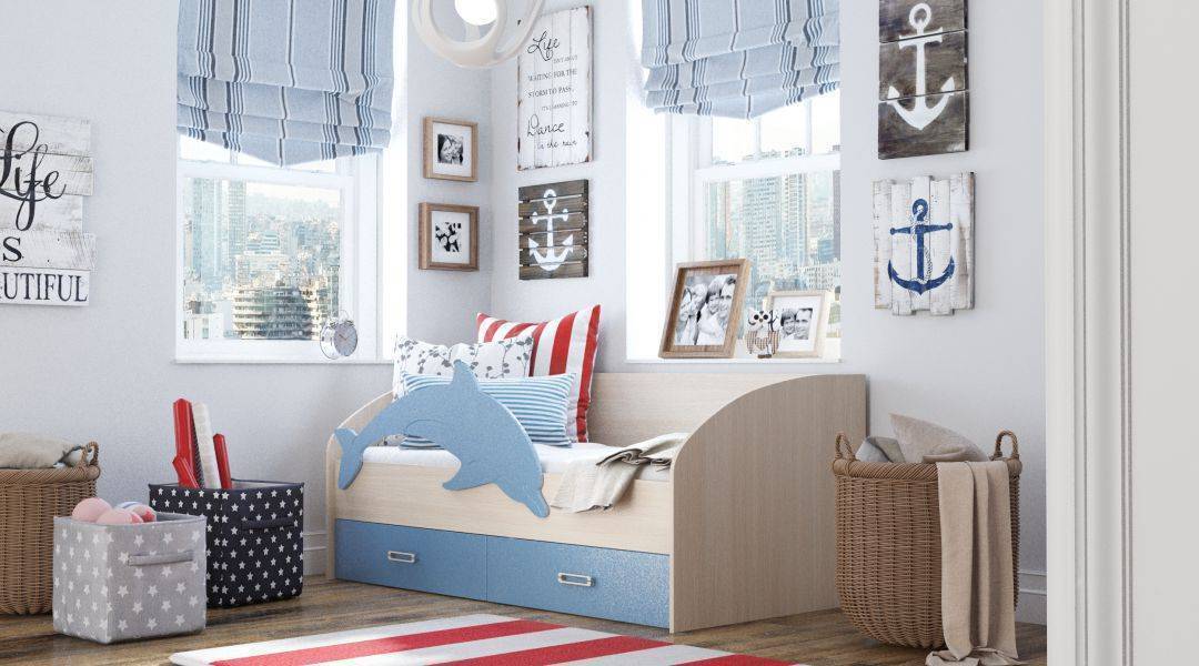 кровать детская дельфин-2 мдф в Нижневартовске