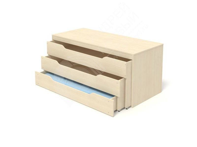 кровать трехуровневая выкатная в тумбе лдсп клен в Нижневартовске