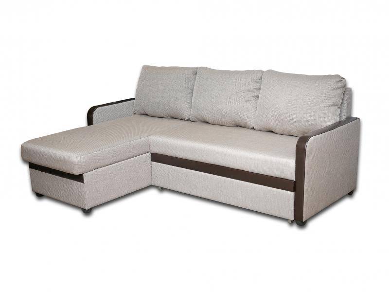 светлый угловой диван с оттоманкой в Нижневартовске
