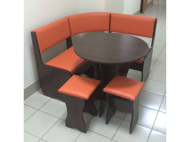 кухонный уголок лотос, венге темный, к/з оранжевый в Нижневартовске