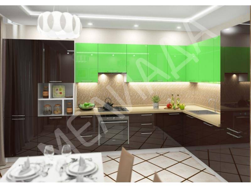 кухня зелено-коричневая эмаль в Нижневартовске