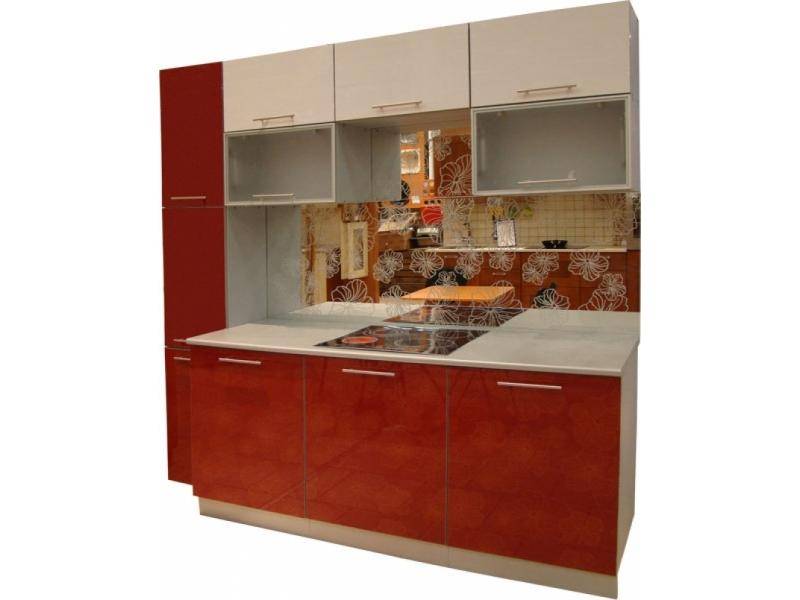 кухня прямая красный цветок в Нижневартовске