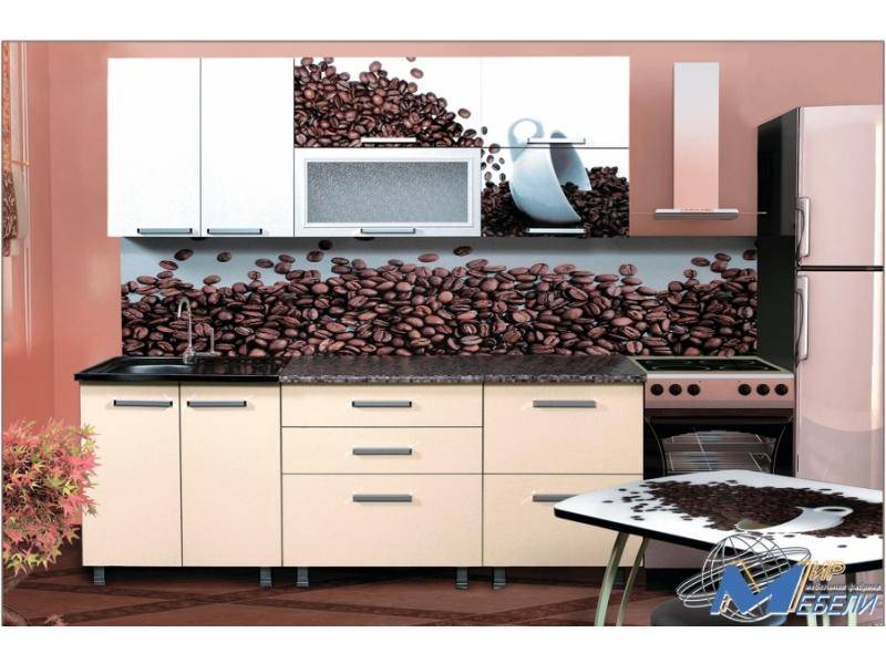 кухня прямая с фотопечатью мокко в Нижневартовске