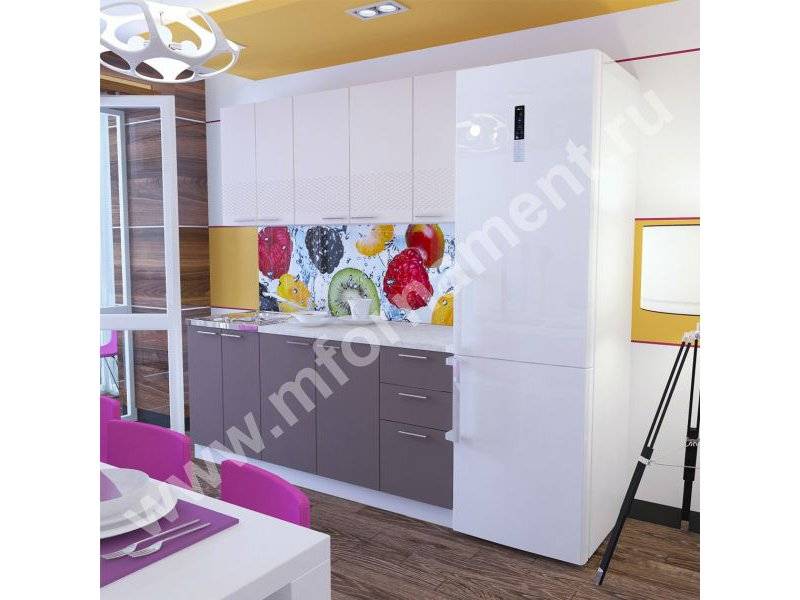 кухня люкс с 3d вставками на верхних фасадах в Нижневартовске