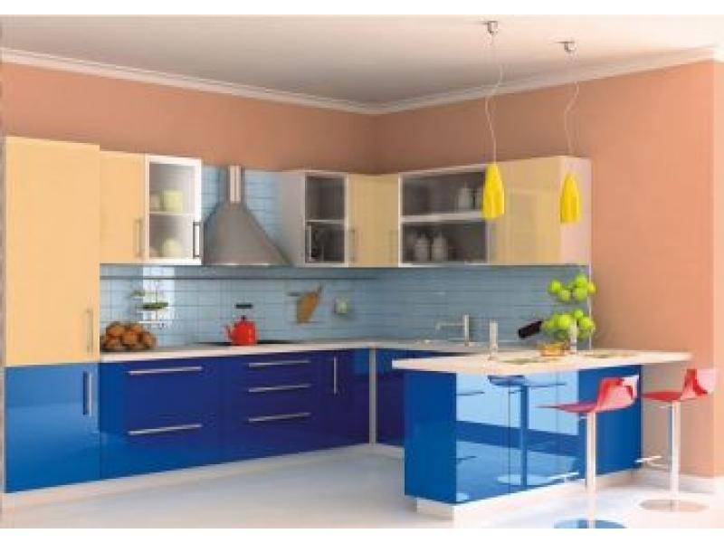 кухонный гарнитур бежево-лазурный в Нижневартовске