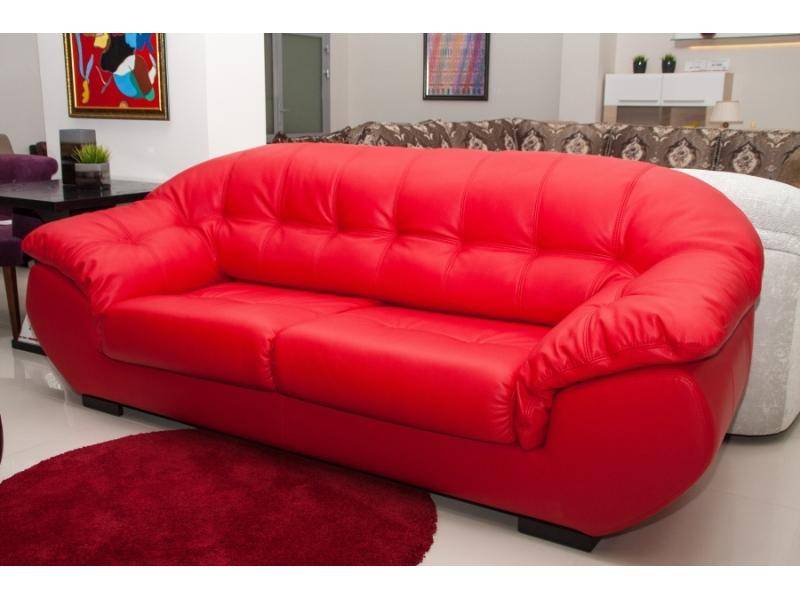 красный кожзам диван плаза 3 в Нижневартовске