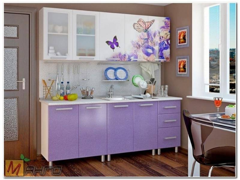 прямая кухня бабочки-2 с фотопечатью в Нижневартовске