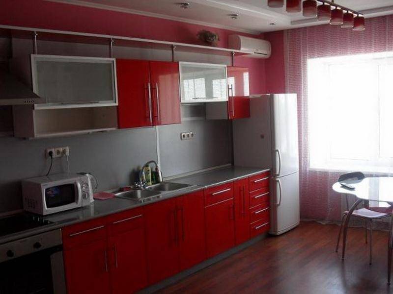 кухня прямая красная в Нижневартовске