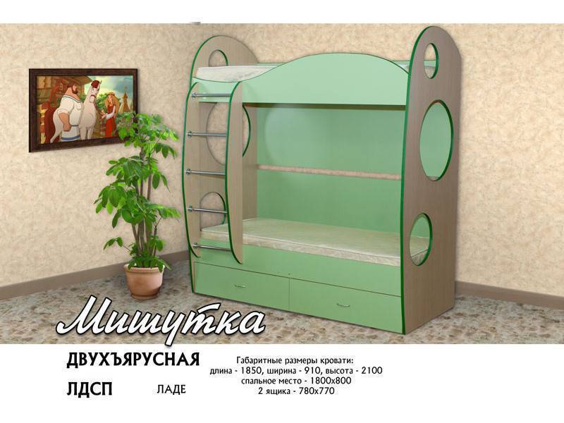 кровать двухъярусная мишутка в Нижневартовске