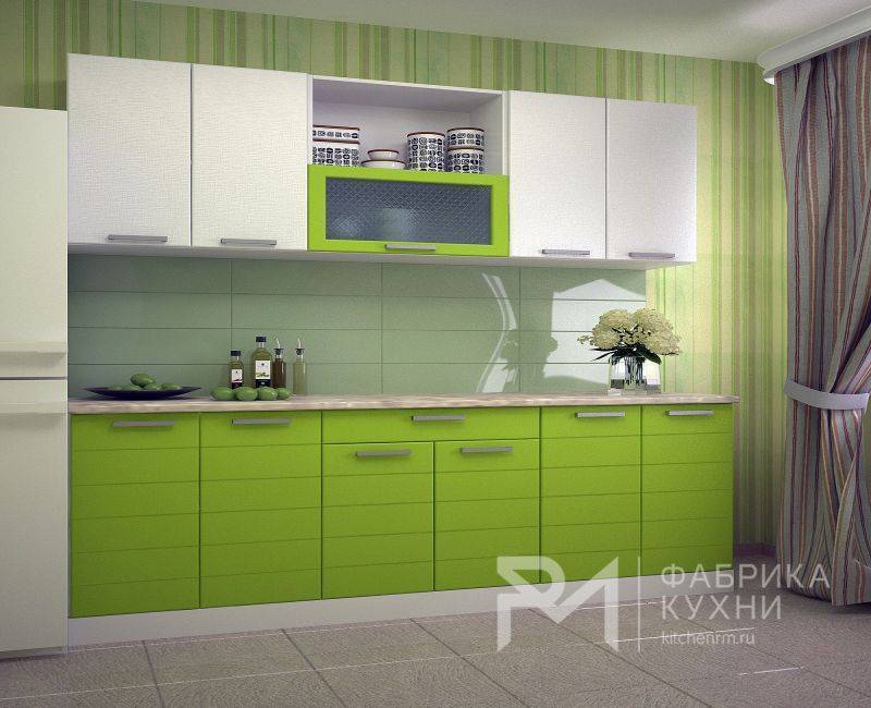 прямая современная кухня холст платина лайм в Нижневартовске