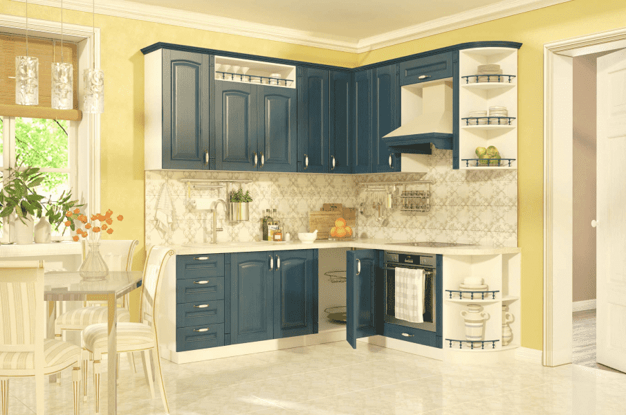 угловая синяя кухня массив в Нижневартовске