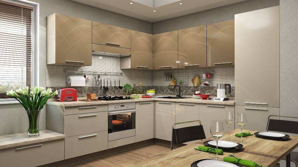 угловая глянцевая кухня в Нижневартовске