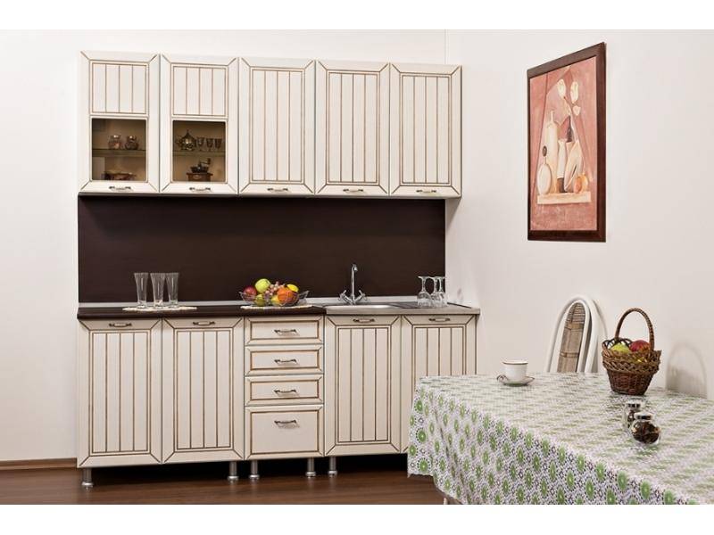 кухня прямая вета-5 дуб белый-патина в Нижневартовске