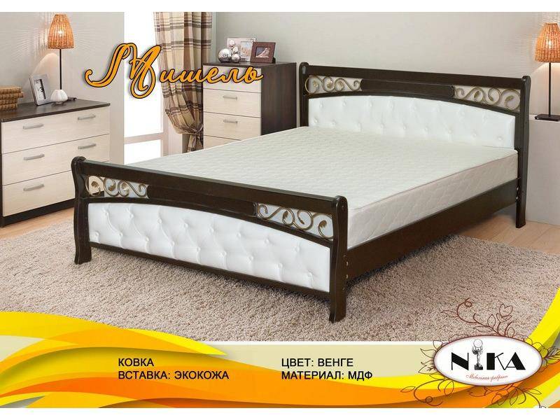 кровать мишель с ковкой и вставками из экокожи в Нижневартовске