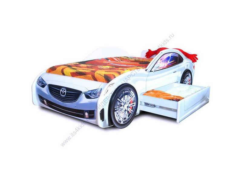 детская кровать машина белая лидер в Нижневартовске