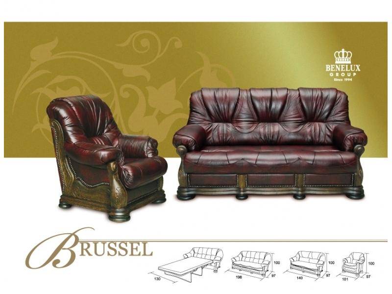 коричневый диван из кожи brussel в Нижневартовске
