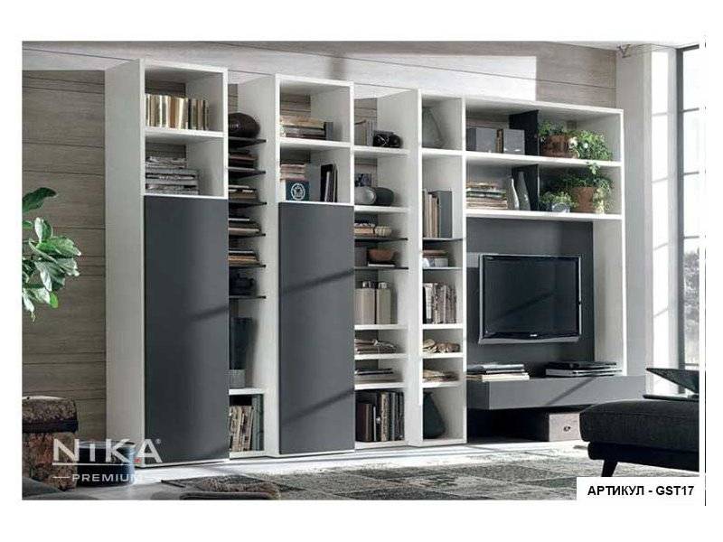 стенка-стеллаж в гостиную в современном стиле в Нижневартовске