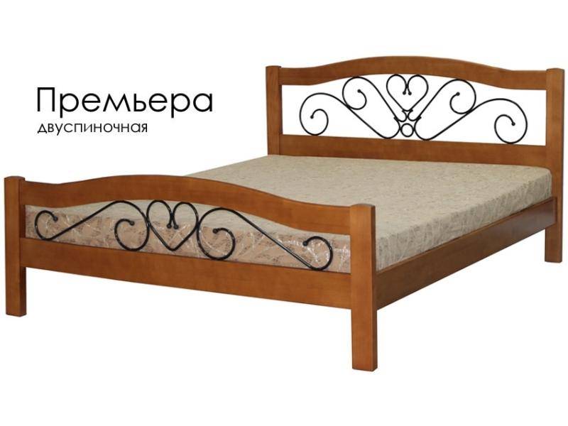 кровать премьера из массива сосны с элементами ковки в Нижневартовске