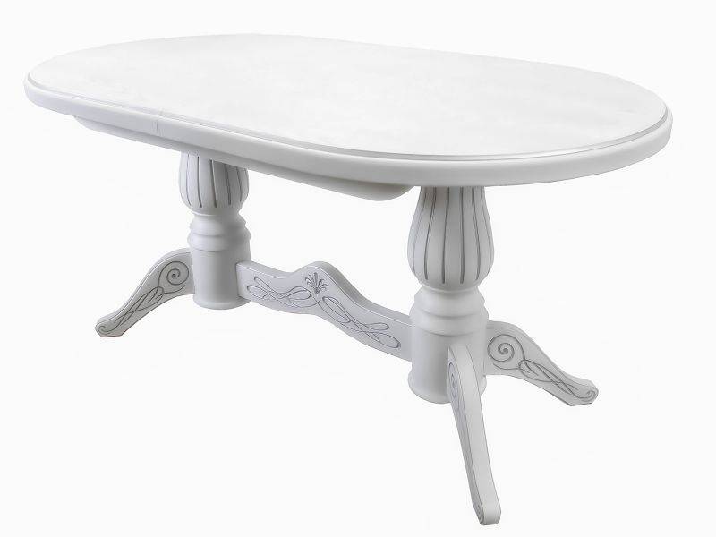 стол обеденный рифей 01 раздвижной белый/патина в Нижневартовске